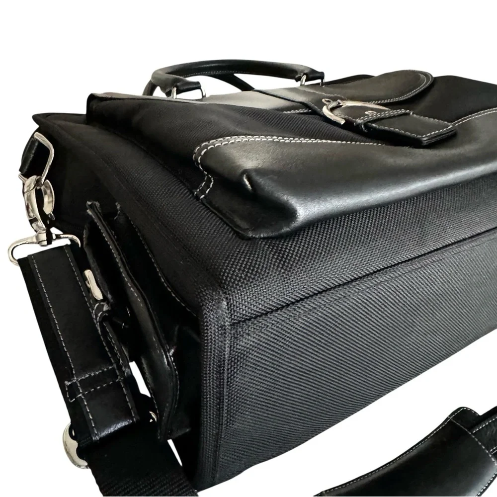Franklin Covey Laptop Bag Briefcase Black Leather